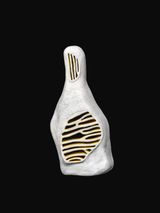 Anatomical Cutaway Breath of Yellow Leather and Bone by Alexander Reben contemporary artwork sculpture