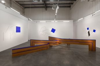 Contemporary art exhibition Mehdi Moutashar Cardinal Points at Lawrie Shabibi Dubai United Arab Emirates