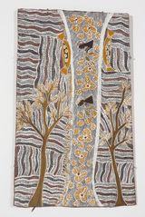 Women Harvesting Lillies by Yalmakany Marawili contemporary artwork painting