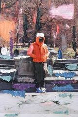 Smoking Area by Erik Schmidt contemporary artwork painting works on paper