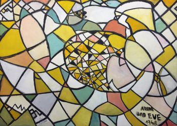 Adam and Eve by Fahrelnissa Zeid contemporary artwork painting works on paper