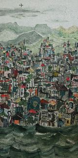 My City in Green Patina 1 by Zena Assi contemporary artwork painting