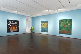 Contemporary art exhibition Joel Mesler Pool Party at 22 Old Bond Street London and  Slat House Royal Poinciana Plaza Palm Beach