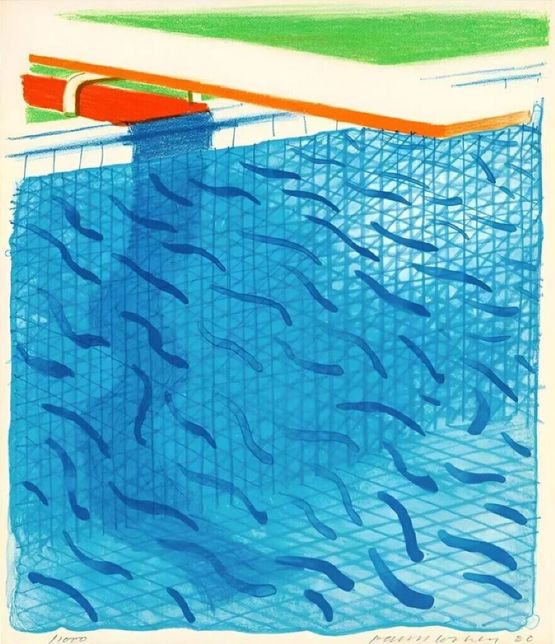 Pool by David Hockney contemporary artwork Works on Paper