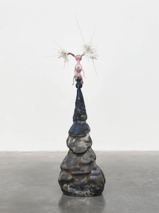 Centurience possessing the primordial patience to outlast catastrophe by barely moving at all knowing that sometimes the greatest revolution is simply refusing to hurry toward extinction. In darkness... by Marguerite Humeau contemporary artwork Sculpture