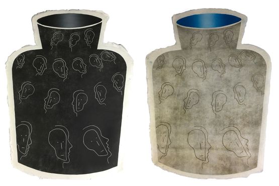 The Jar Full of Faces by Agung Prabowo contemporary artwork Print