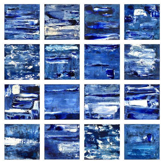 The Unreality Of Blue When Walking On Water by Suzann Victor contemporary artwork Painting
