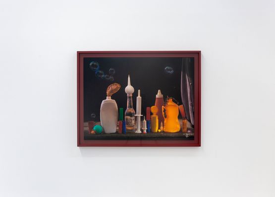 Plastic Syringes and Bottles with Bubbles Ripiro by Fiona Pardington contemporary artwork Photography