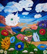 Moon closes earths jar by Daniel Gibson contemporary artwork painting