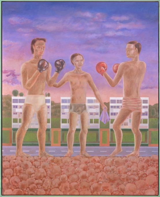 Boxers by Noor Mahnun Anum contemporary artwork Painting