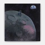 Rabbit on the Moon by Charles Hascoet contemporary artwork painting