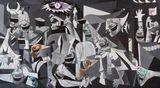 Guernica The Grin of War by Yue Minjun contemporary artwork painting