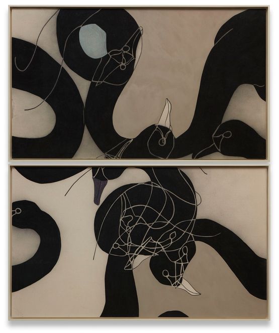 Untitled, 2024 by Gary Hume, Charcoal, pastel and acrylic on