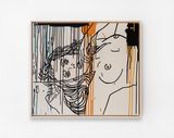 IN ORANGE AND BLACK by Ghada Amer contemporary artwork textile