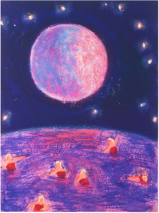 Swim Team Outerspace by Katherine Bradford contemporary artwork Works on Paper