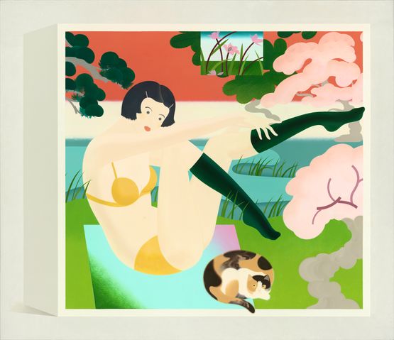 Fourth Actor under the Cherry Tree by Liu Youran contemporary artwork Painting