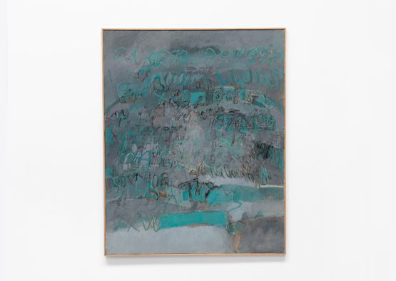 Green gray graffiti by Sarah Grilo contemporary artwork Painting