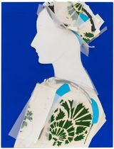 Perfil sobre fondo azul by Manolo Valdes contemporary artwork mixed media painting photography works on paper