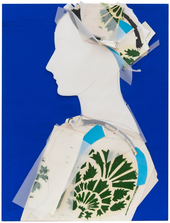 Perfil sobre fondo azul by Manolo Valdes contemporary artwork Painting