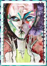 i have changed by Del Kathryn Barton contemporary artwork mixed media works on paper