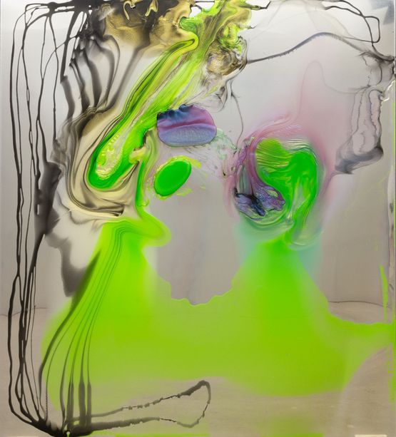 His isolating yet increasingly ever more complex dawn fantasies where in fact his barometer check in on reality to form up his constant thoughts throughout the day enough to wander and wonder in his glass like life reflecting only his constant misunderstandings by Dale Frank contemporary artwork Mixed Media
