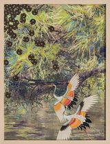 Kimono Gardens 8 Pine by Deborah Mckellar contemporary artwork mixed media