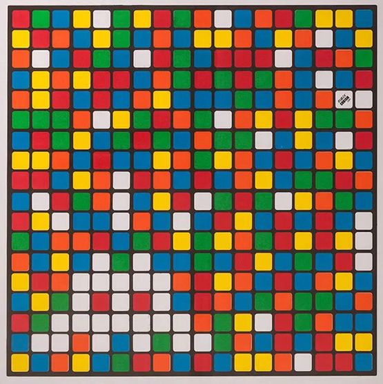Rubik Albino by Invader contemporary artwork Works on Paper
