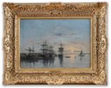Port en Bretagne by Eugene Boudin contemporary artwork painting