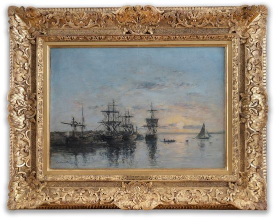 Port en Bretagne by Eugene Boudin contemporary artwork Painting