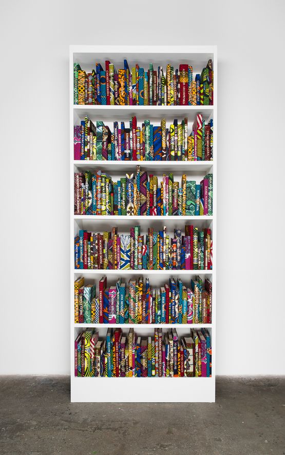 The African Library Collection Footballers by Yinka Shonibare contemporary artwork Mixed Media
