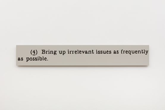 4 Bring up irrelevant issues as frequently as possible. by Gardar Eide Einarsson contemporary artwork Print