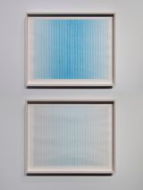 Diptych Cerulean blue Cerulean blue and Paynes grey by Adam Barker-Mill contemporary artwork painting works on paper