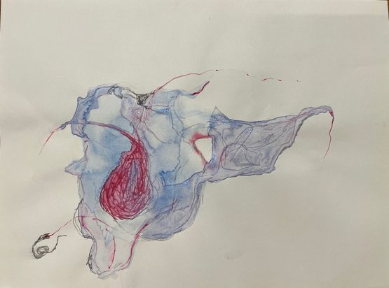 From the Deadreckoning to Her Folds Series by Iz Oztat contemporary artwork Painting