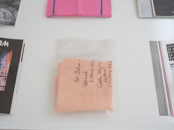 Untitled Sherrie Levine Napkins by Julian Dashper contemporary artwork Sculpture