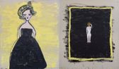 Black Frock The Modest Corset Malevitch by Rose Wylie contemporary artwork Painting
