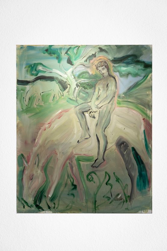 The Silver Vale White Horse by Luke Edward Hall contemporary artwork Painting