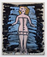 Corset Botticelli on Planks by Rose Wylie contemporary artwork painting