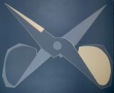 Outline Black-grey Scissors Open by Mao Xuhui contemporary artwork painting