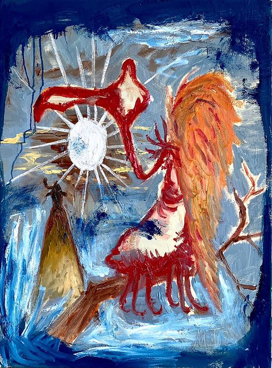 Bird of Bataan 5 by Manuel Ocampo contemporary artwork Painting