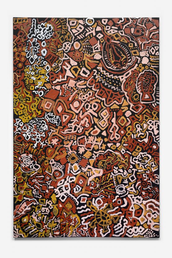 Bush Holiday Dreaming by Leon Russell Black contemporary artwork Painting