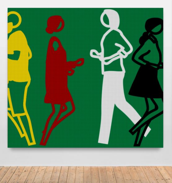 Dave Teresa Mark Padmini 2 by Julian Opie contemporary artwork Moving Image