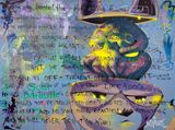 Celesticcyptogumble with Charlie Chaplin and Manly P Hall. Ish by HIMBAD contemporary artwork painting