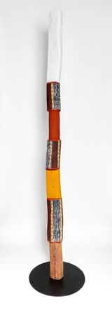 Tutini Pukumani Pole by Pedro Wonaeamirri contemporary artwork painting