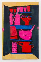 The Kitchen Pantry Red by Florence Hutchings contemporary artwork painting
