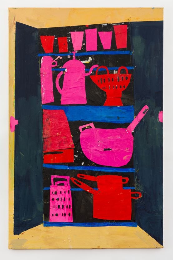 The Kitchen Pantry Red by Florence Hutchings contemporary artwork Painting