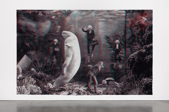 Who Gave Us a Sponge to Erase the Horizon by Goshka Macuga contemporary artwork Textile