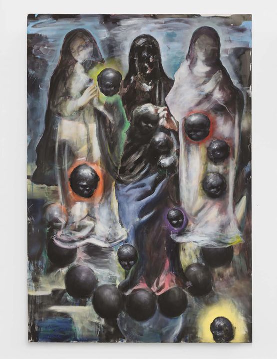 Black Balls And Classical Statues by Zhou Yilun contemporary artwork Painting
