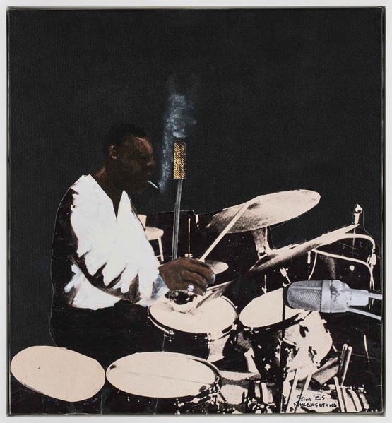 Tribute to Elvin Jones by Sam Nhlengethwa contemporary artwork Painting