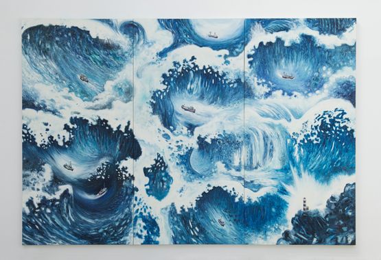 Waves by Oscar Oiwa contemporary artwork Painting
