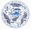 Blue-and-White Fish Yuan Dynasty 1 by Angel Hui contemporary artwork Painting